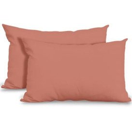 GC GAVENO CAVAILIA Super Soft Pillow Cases 2 Pack - Anti Allergic & Breathable Polycotton Pillow Covers with Envelop Closure - Washable Standard Pillowcases (50x75cm) - Blush Pink