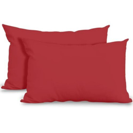 GC GAVENO CAVAILIA Super Soft Pillow Cases 2 Pack - Anti Allergic & Breathable Polycotton Pillow Covers with Envelop Closure - Washable Standard Pillowcases (50x75cm) - Red