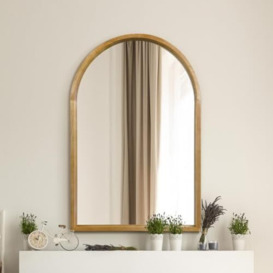"The Naturalis - Solid Oak Framed Arched Leaner/Wall Mirror 47"" X 31"" (120CM X 80CM) Scandinavian 'Scandi' Inspired"