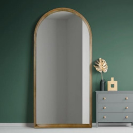 "The Naturalis - Solid Oak Framed Arched Leaner/Wall Mirror 79"" X 39"" (200CM X 100CM) Scandinavian 'Scandi' Inspired."