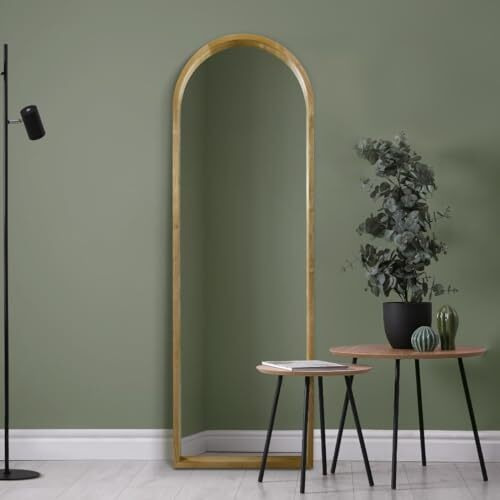 "The Naturalis - Solid Oak Framed Arched Leaner/Wall Mirror 71"" X 24"" (180CM X 60CM) Scandinavian 'Scandi' Inspired."