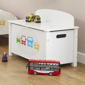 Liberty House Toys Kid's Wooden Transport Toy Box, White