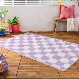 furn. Check Outdoor/Indoor 100% Recycled Rug, Lilac, 120 x 180cm