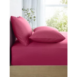 Appletree Hot Pink Pillow Cases 2 Pack - Housewife Pillow Style - Bright Pink Pillowcases (48 x 76cm) - Soft & Luxury 100% Cotton - 2 Pieces - Neon Vivid Colour Bedding