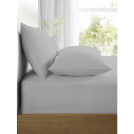 Appletree Silver Pillow Cases 2 Pack - Housewife Pillow Style - Light Grey Pillowcases (48 x 76cm) - Soft & Luxury 100% Cotton - 2 Pieces