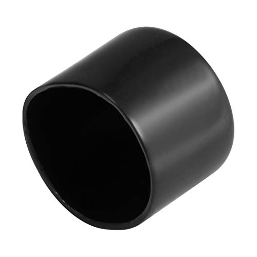 uxcell 4pcs Rubber End Caps 48mm ID Vinyl Round End Cap Cover Screw Thread Protectors Black