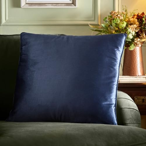 Appletree Navy Velvet Cushion 55 x 55cm – Soft Touch with Filling Included – Large Square Cushion Cover & Insert – Luxury Navy Blue Decorative Pillow for Sofa or Bed