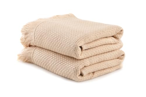 Foutastic Microfibre Wash Towel Set (2-Piece) Light Beige 40 x 60 cm - 500 GSM Machine Washable at 40 °C - Soft, Absorbent and Durable