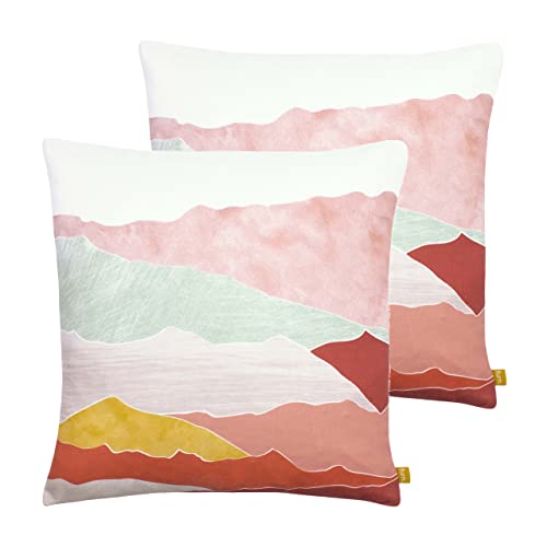 furn. Wander Feather Filled Cushions Twin Pack, Blush, 43 x 43cm