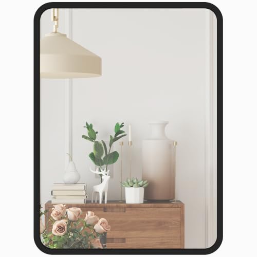 HOMCOM Rectangular Wall Mirror Decorative Mirror Metal Frame 40.5 x 30 cm - Modern, Living Room, Entryway, Bedroom, Hallway