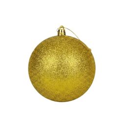 25cm Large Deep Gold Bauble PVC Shatterproof Glitter Finish Christmas Balls Ornament - Festive Xmas Tree Hanging Decorations, Round Ornament for Holiday Home Decor