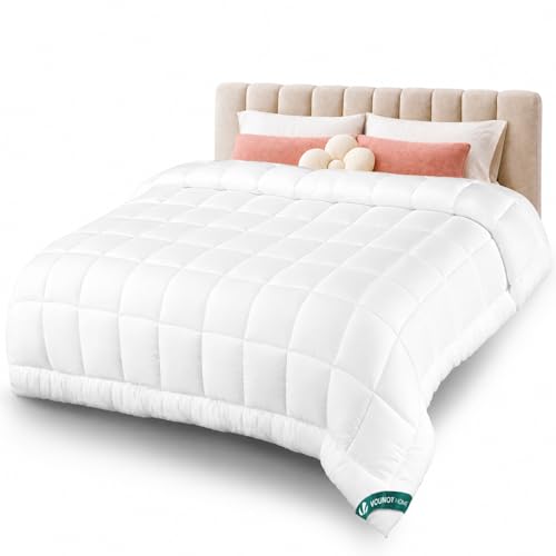 VOUNOT?? All-season 9 Tog King Duvet, Soft Touch and Comfortable Quilt Duvet Ideal for Spring, Autumn with Fluffy Filling, Breathable Microfiber Duvet Certified Oeko-Tex, 240x260 cm White