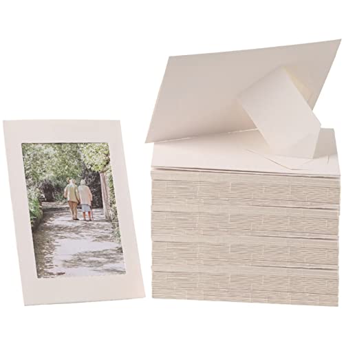 200 Pack Standing Paper Picture Frames 4x6,Cardboard Photo Frame with Easel,Paper Photo Frame Cards,Gallery Frames Bulk For Graduation Father's Day Back to School Wedding Birthday Classroom Craft DIY
