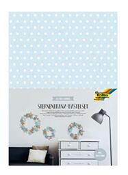 folia 40129 Craft Set Star Wreath, Complete Set for 3 Wreaths in Different Sizes with Paper Stars, for Timeless Decoration