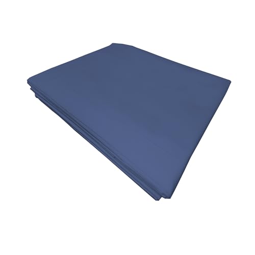 PENSIERI DELICATI Double Bed Sheet 250 x 300 cm, Flat Sheet in Solid Colour, Made in 100% Cotton, Made in Italy, Blue