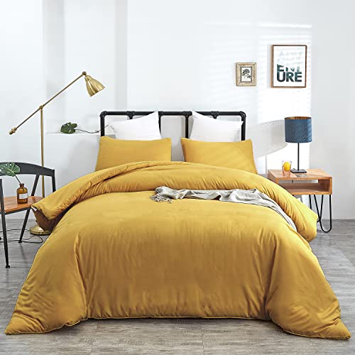Wellboo Mustard Yellow Quilt Sets for Women Girls Dark Yellow Adult Teens Pure Deep Yellow Quilt Lightweight Durable Blankets Ginger Yellow Breathable Soft