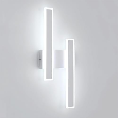 Comely Modern LED Wall Lamp, 32W LED Wall Lights Indoor, White Acrylic Wall Sconce Lights for Bedroom Living Room Office Hallway, Cool White 6500K
