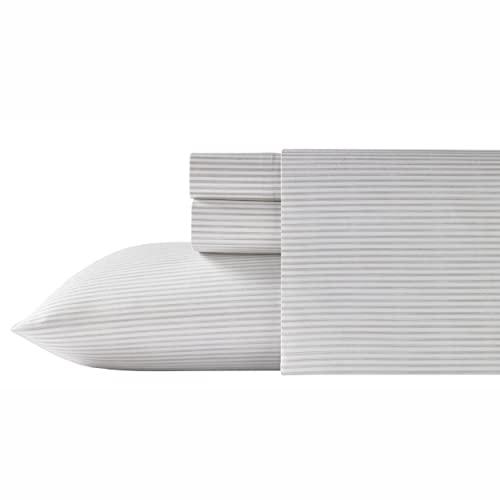 Tommy Bahama Sheet Set-100, Crisp & Cool, Lightweight & Moisture-Wicking Bedding, Cotton, Paloma Beach Grey, King