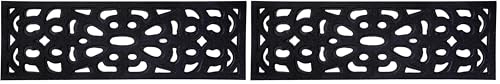 Nicoman Decorative Outdoor Doormat Stair Mats, Heavy duty & Dirt Trapper Porch, Rubber Skid Proof (Narrow - 75x25cm) Black-Bold (Pack of 2)