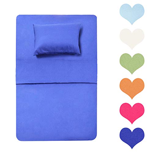 Best Season 400 Thread Count Cotton Twin Size Sheet Set (Blue Color) 3 Piece - 100% Long Staple Cotton Sheets Set, Soft Cotton Bed Sheets Sets with Deep Pocket fit Upto 16???