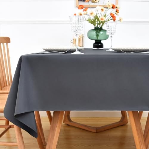 NEWISHER Grey Square Tablecloth 52 x 52 inch, Polyester Table Cloth - Solid Grey Table Cloth, Reusable Washable Square Table Cover, Tablecloth for Dining, Kitchen, Party, Wedding, Indoor Outdoor