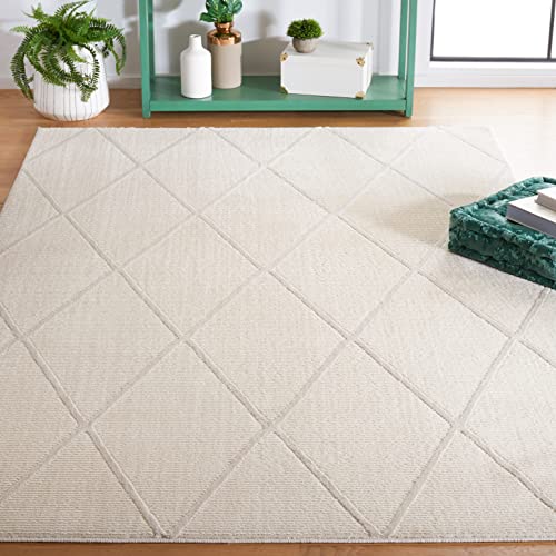 Safavieh Contemporary Rug for Living Room, Dining Room, Bedroom - Revive Collection, Short Pile, in Ivory, 90 x 150 cm