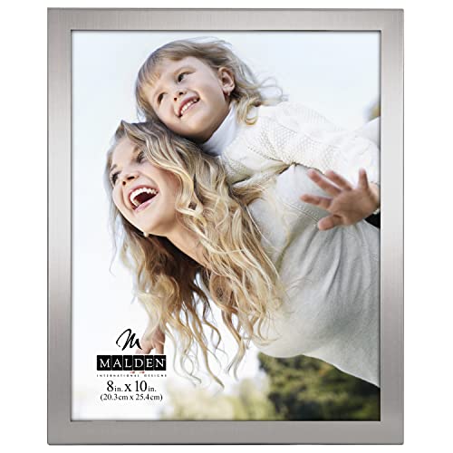 Malden International Designs 8x10 Essentials Matte Silver Metal Fashion Picture Frame