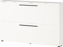 Germania shoe rack 2576-84 GW-Utah, in white, with space for 12 pairs of shoes, shallow depth, ideal for narrow corridors, 140 x 85 x 19 cm (WxHxD)