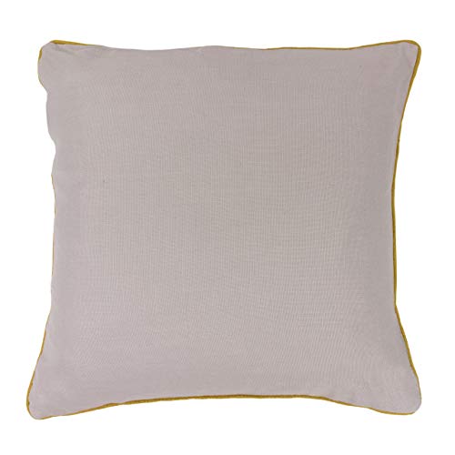 "Riva Paoletti Cushion Cover, Viscose, Silver/Ochre, 45cm x 45cm (18"" x 18"" inches)"