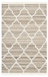 Safavieh Moroccan Boho Tribal Indoor Flatweave Rectangle Area Rug, Natural Kilim Collection, NKM317, in Light Grey / Ivory, 122 X 183 cm for Living Room, Bedroom or Any Indoor Space