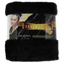 Gözze - Throw/Blanket, Edle Felloptik, Mink Design, 150 x 200 cm - Black