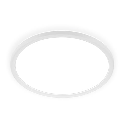 BRILONER - LED Ceiling Light, Slim, Backlight, Neutral White, IP44 Splash-Proof, Bathroom Light, Bathroom Lights Ceiling, LED Panel, Kitchen Lights, 29 x 3 cm, White