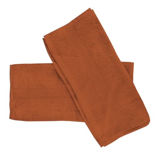 Soleil d'ocre Pack of 2 Guest Towels Cotton 500 g/m² 30 x 40 cm Lagune Terra