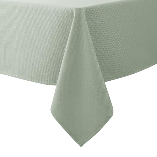 Biscaynebay Tablecloth for Rectangle Tables-90x132 Inch Sage Outdoor Picnic Table Cover-Rectangular Folding Reusable Table Cloths Water Resistant for Kitchen Camping Dining Room Patio Banquet Party