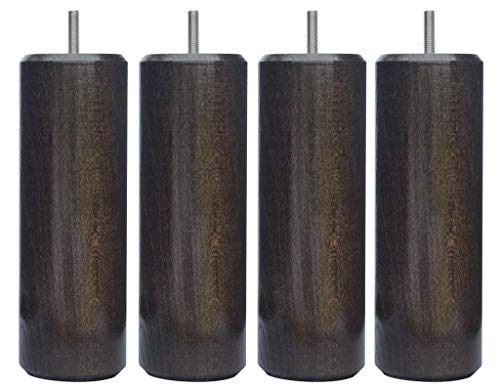 Margot 3700527816470 Chameleon Cylinder Bed Legs Set of 4 Wenge Wood Height 25 cm
