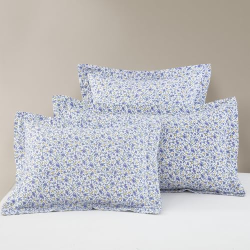 "DAUAOTO King Size Pillowcases, Cotton Shams Pillow Cover 2 Pieces Set 20""x36"", Ditsy Floral Pattern Purple"