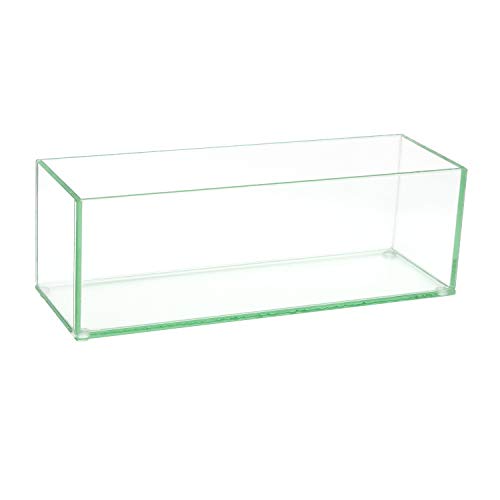 "Royal Imports Flower Glass Vase Decorative Centerpiece For Home Or Wedding - Oblong Rectangle Shape, 12"" Long, 4"" Hx4 W Opening, Clear"
