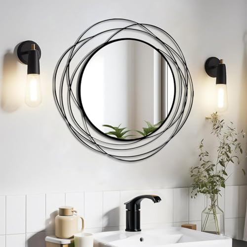 HQiJun Wall Mirror Mirrors Round Decorative Circle Decor for Entryways, Washrooms, Living Rooms