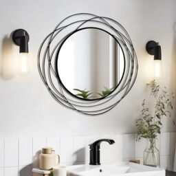 HQiJun Wall Mirror Mirrors Round Decorative Circle Decor for Entryways, Washrooms, Living Rooms