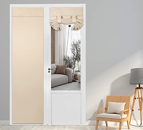 PI Blackout French Door Curtain, Thermal Insulated Privacy Shade for Glass/Sliding Door, 1 Panel (W30XL80, Beige)