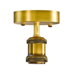 DC VOLTAGE Industrial Semi Flush Mount Ceiling Light Yellow Brass