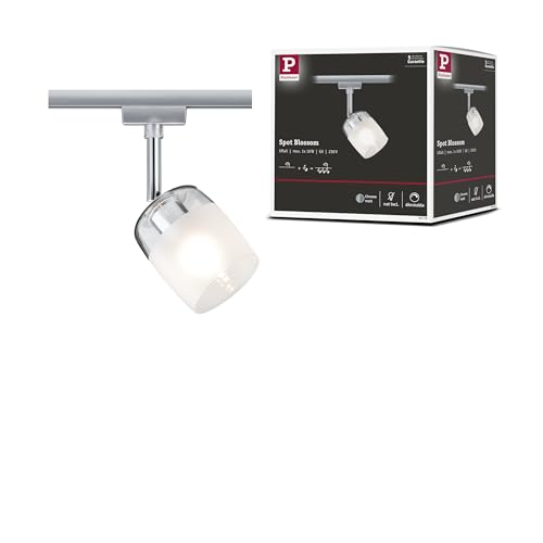 Paulmann 95338 URail Rail spot Blossom Individual spot G9 max. 10W dimmable 230 V Chrome matt, Clear, Satin Rail System – Choose Any lamp