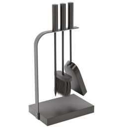 Fire Vida 4 Pieces Aston Fire Companion Set, Black Fireside Fireplace