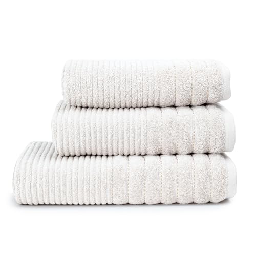 2-Pack Egyptian Cotton Hand Towels - 650 GSM Luxury Bathroom Towels, Super Soft, Quick Dry & Highly Absorbent - Washable Hand Towels for Bath, Spa & Gym (50x80 cm) - White