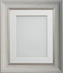 Frame Company Drummond Range Pale Grey 20x16 inch Picture Photo Frame with White Mount for Image 15x10 inch * Choice of Sizes* Fitted with Real Glass