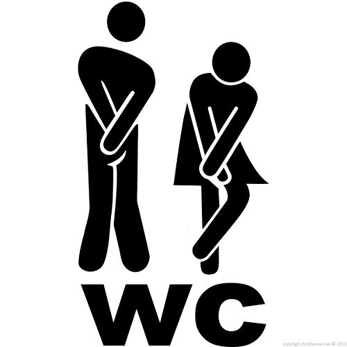 Bathroom Door Stickers - Wall Decal Man/Woman??? Wall Paper Decoration Toilets & WC- 15 x 25 cm