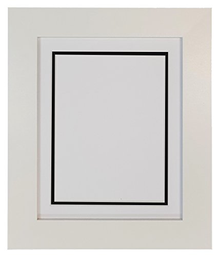 Metro White Photo Picture Poster Frame with White on Black Double Mount 9 x 7 for Image Size 7 x 5 inch