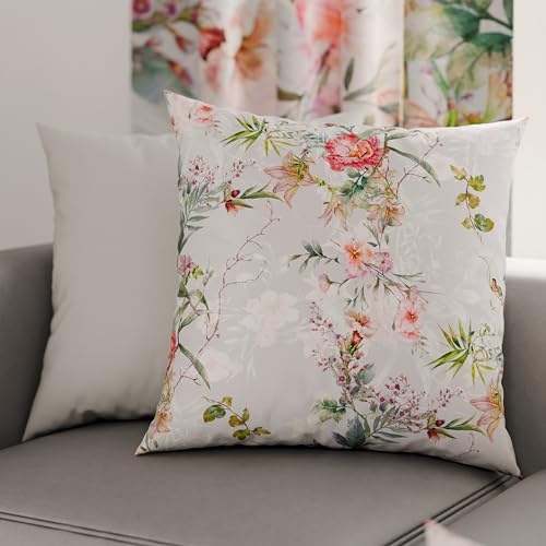 PETTI Artigiani Italiani - Bed Pillowcases, Set of 2 Pillow Covers 50x50 cm, Cushion Cover in Hypoallergenic Microfibre, Made in Italy, Spring Grigio Pattern