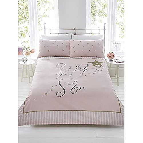 Rapport Home Wish Upon a Star Pink King Duvet Cover Set for Girls - Enchanting Kids Bedding with Pillowcases - Soft, Easy Care Bedroom Decor