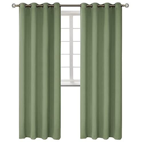 BGment Room Darkening Curtains 95 Inches Long - Grommet Thermal Insulated Drapes Window Treatment Curtains for Bedroom, 2 Panels, 52 x 95 Inch, Grass Green